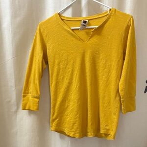 Lucky Brand Mustard V-Neck Top